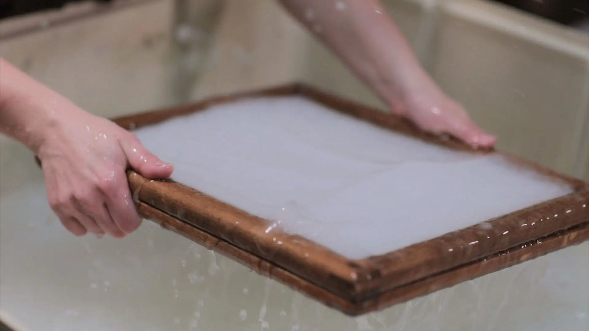 Handmade paper being made ©Sustainable Paper+Craft