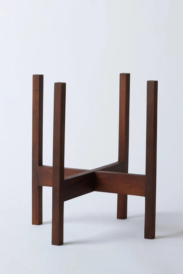 The Hardwood Plant Stand by LBE Design on a light grey background.