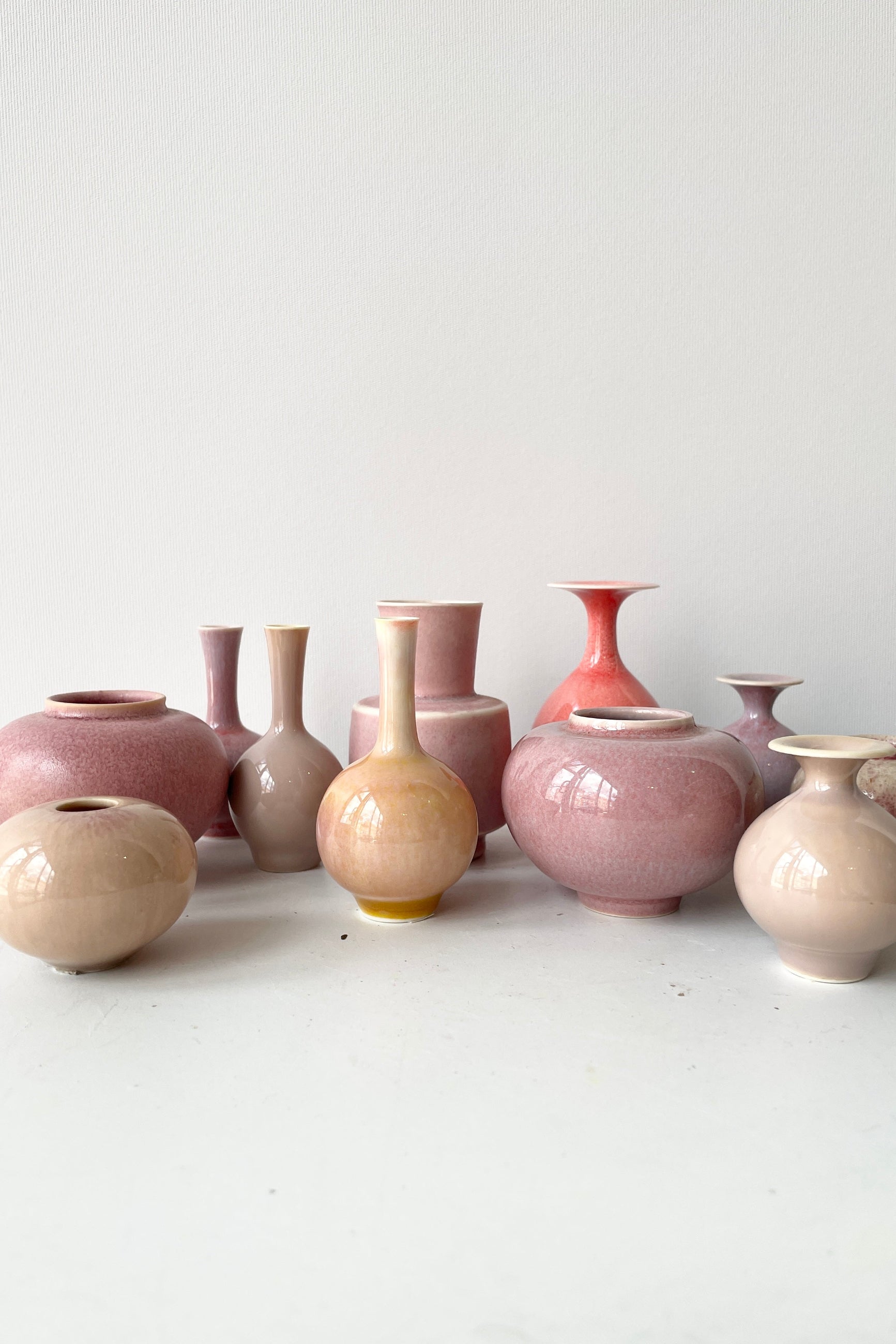 Handmade ceramic vases in pink by Yuta Segawa at Sprout Home. ©Sprout Home