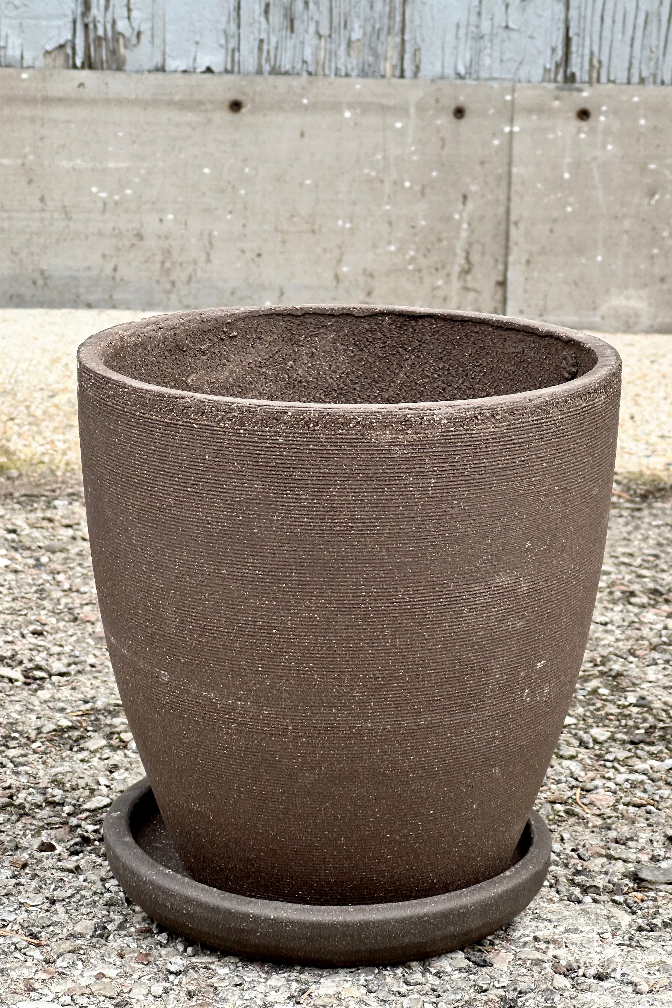 Lara Carob planter medium viewed from topside in.