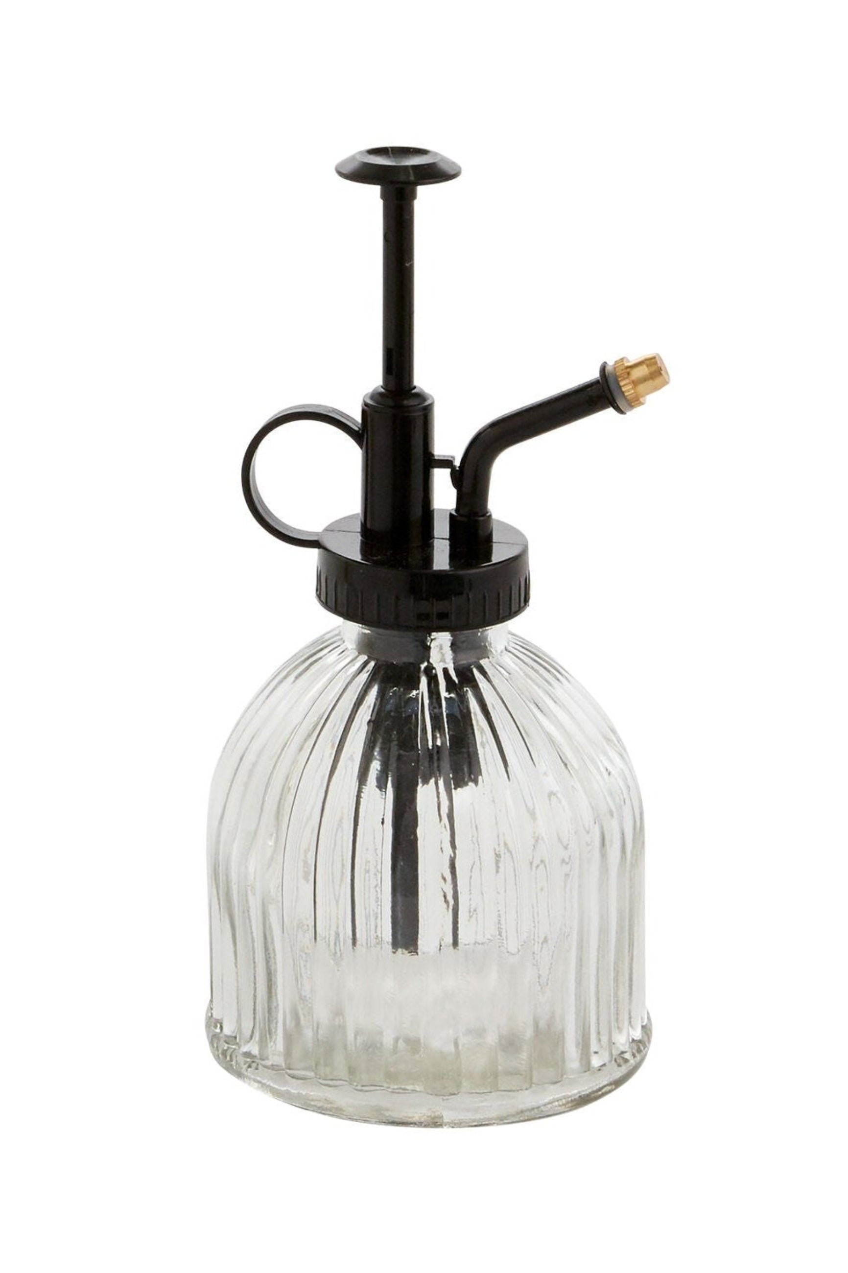 Carlisle glass mister in black shown on a white background.