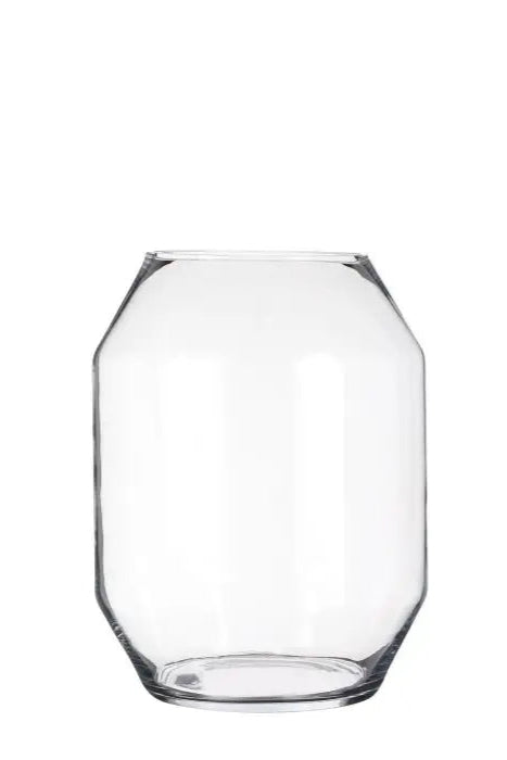 Clear Dali glass vase on a white background ©Creation Jute USA