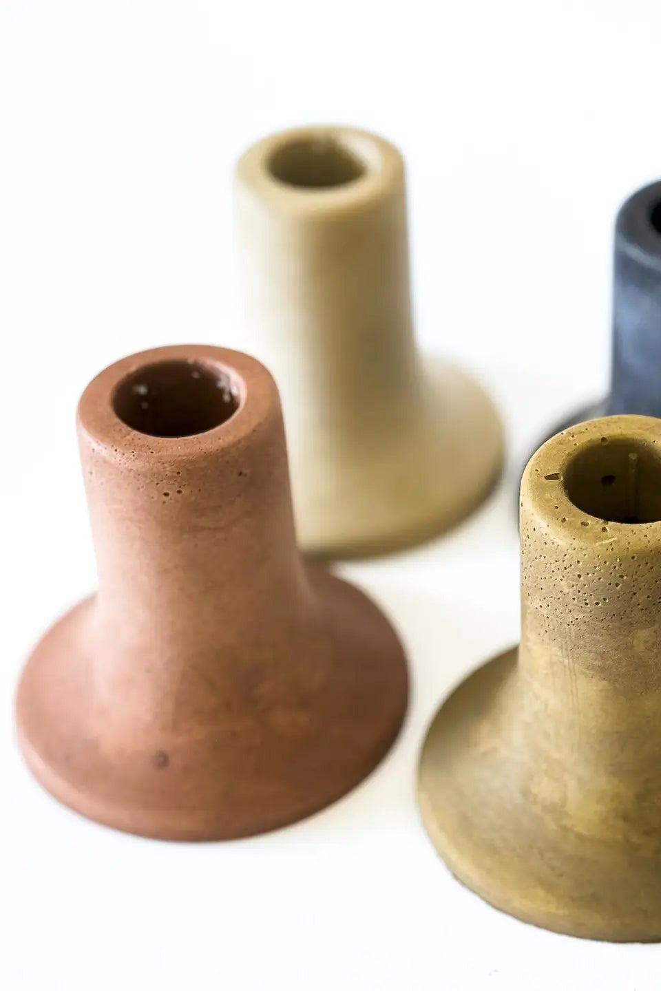 Mina Tall Taper Candle Holders on a white background ©Sunday Nomad