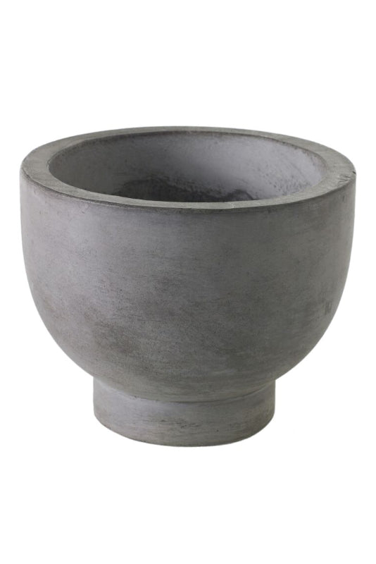 Gray Newport pot, empty, on a white backdrop ©Accent Decor