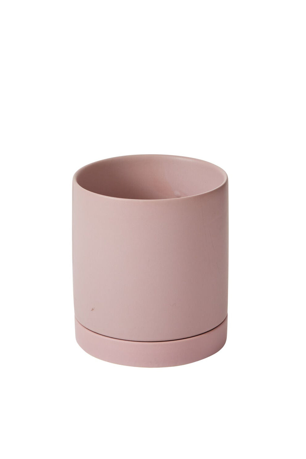Pink Romey cylindrical container on a white background ©Accent Decor
