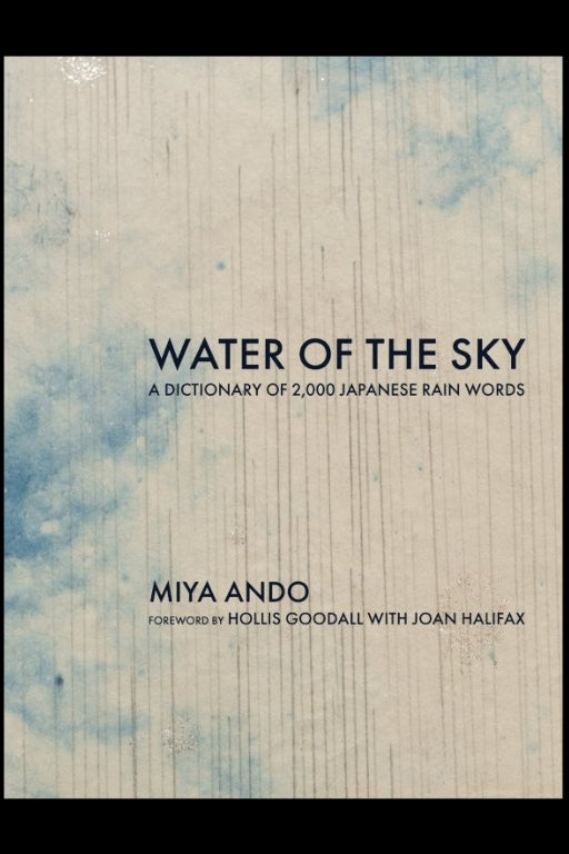 Book cover of 'Water of the Sky' with text about a dictionary of Japanese rain words. ©Penguin Random House