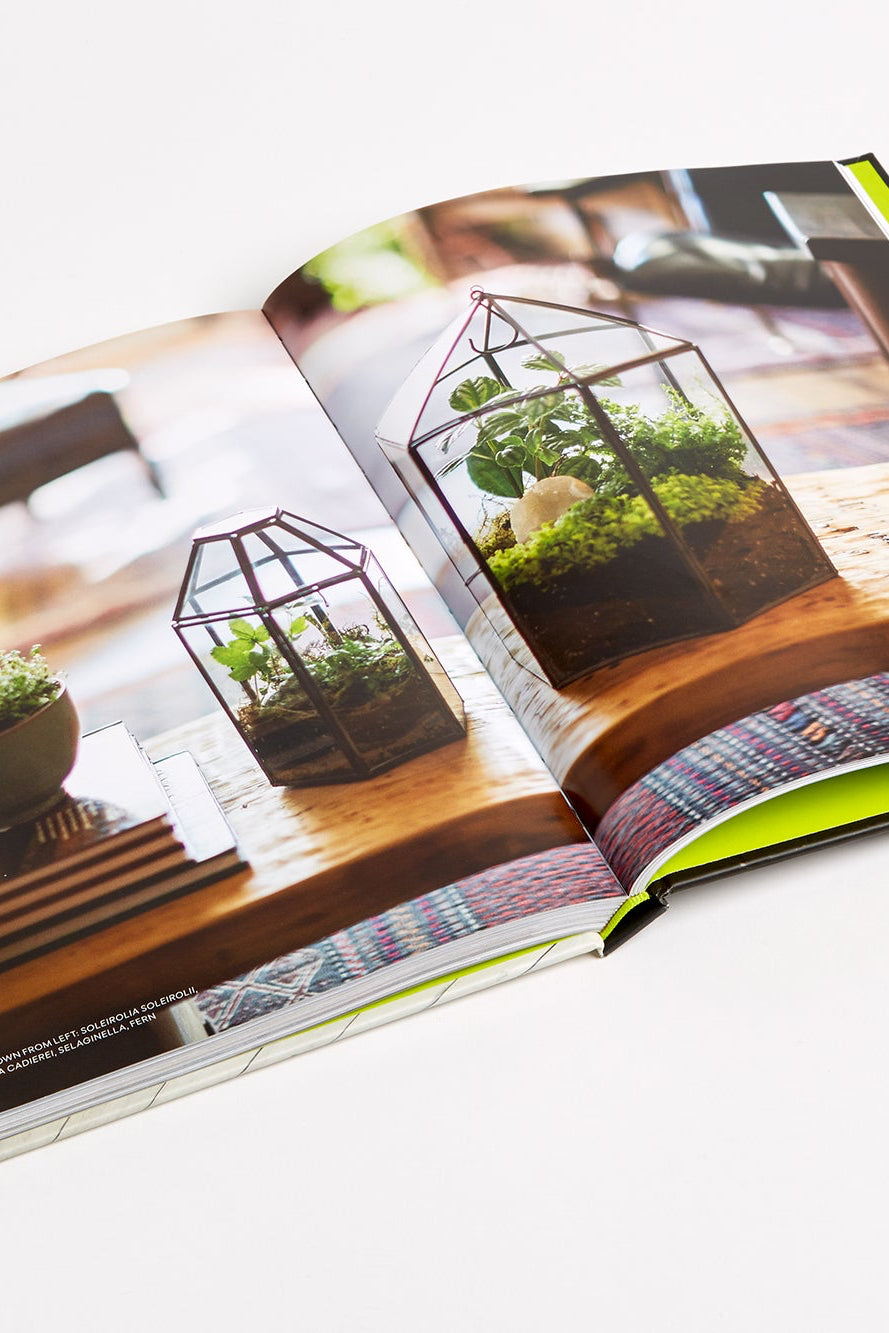 Open book displaying images of potted plants on a white background ©Penguin Random House