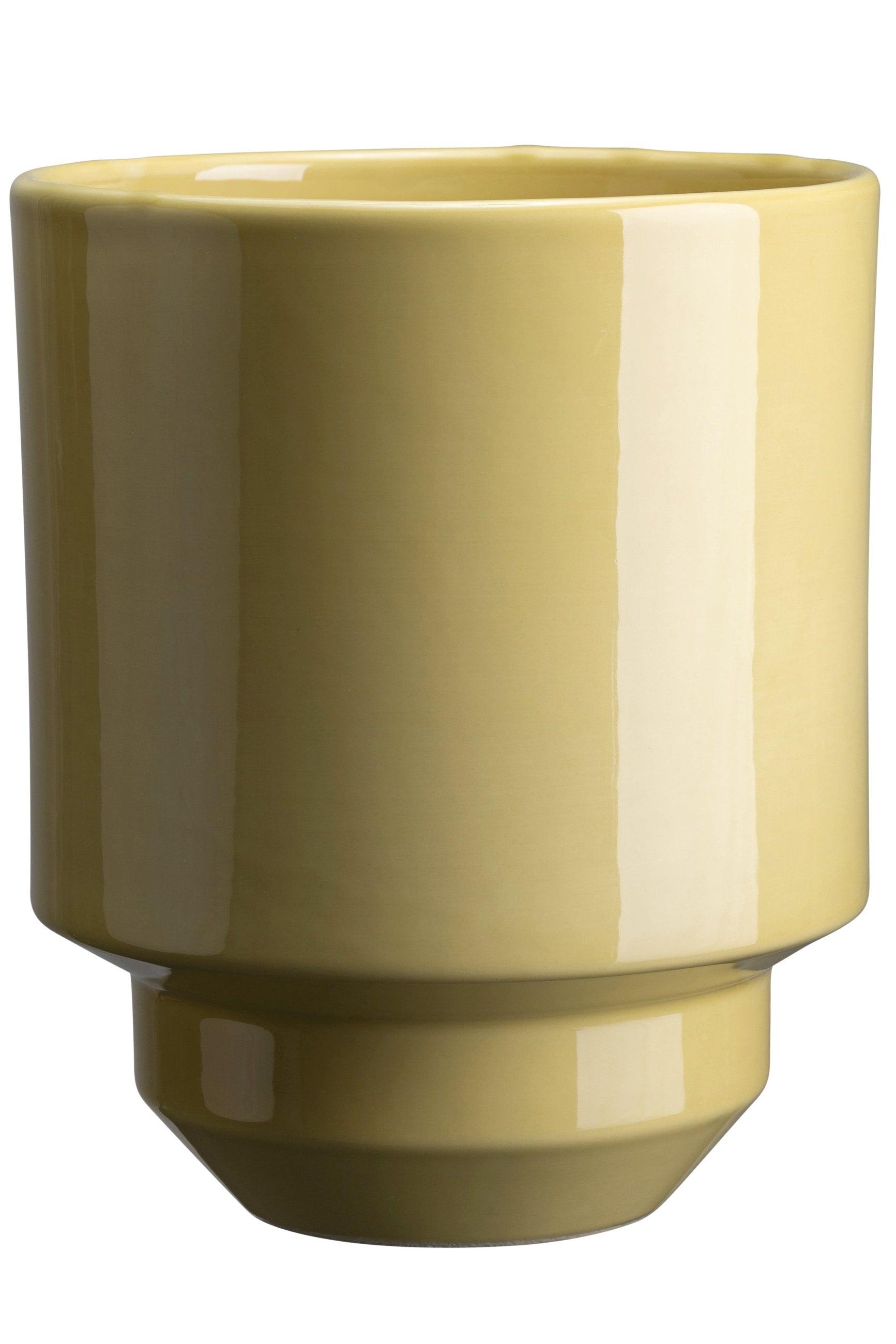 A Yellow Hoff Pot by Bergs Potter without the saucer and empty ©Bergs Potter