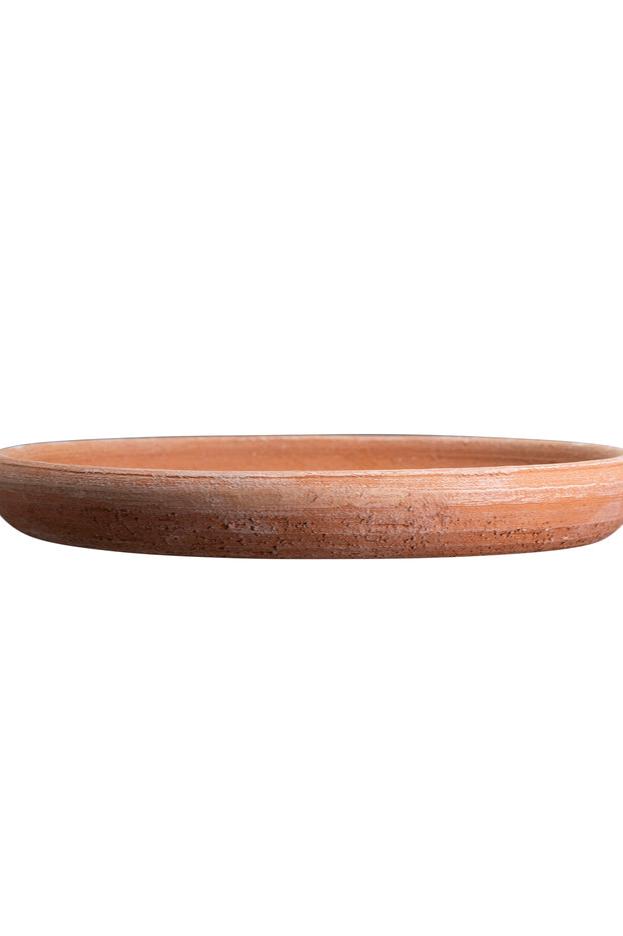 Rosa Julie Bergs Potters Saucer along on a white backdrop