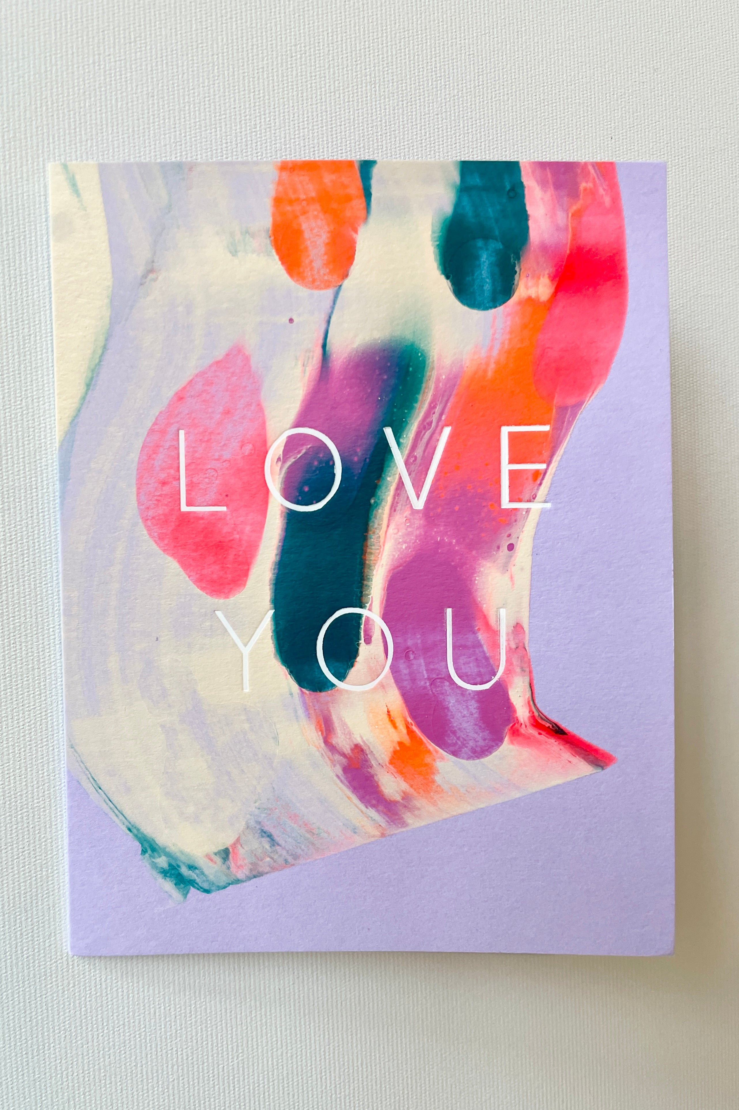 Orchid Love Card by Moglea with a bright color paint pull