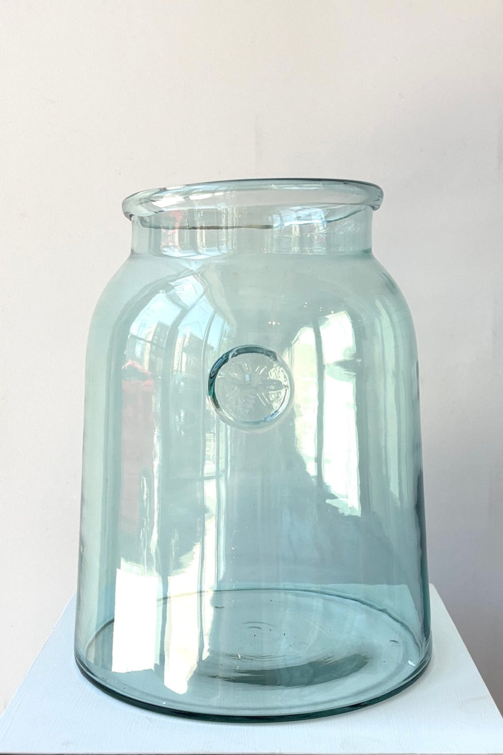 French Bee Mason Jar Clear with bee stamp against a white background ©Sprout Home