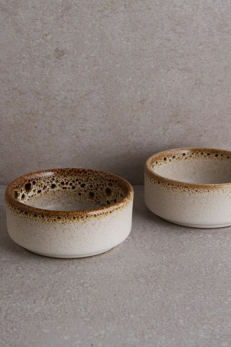 Two Brown Sauce Dish against a gray backdrop showing variation ©Goodies