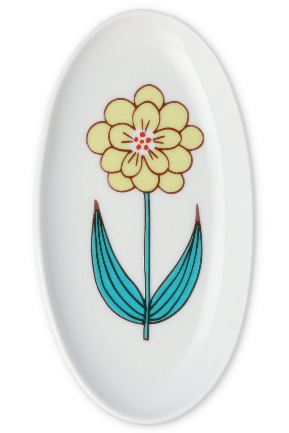 Yellow Flower Harekutani plate shown from above ©"Japacolle" Japan Collections