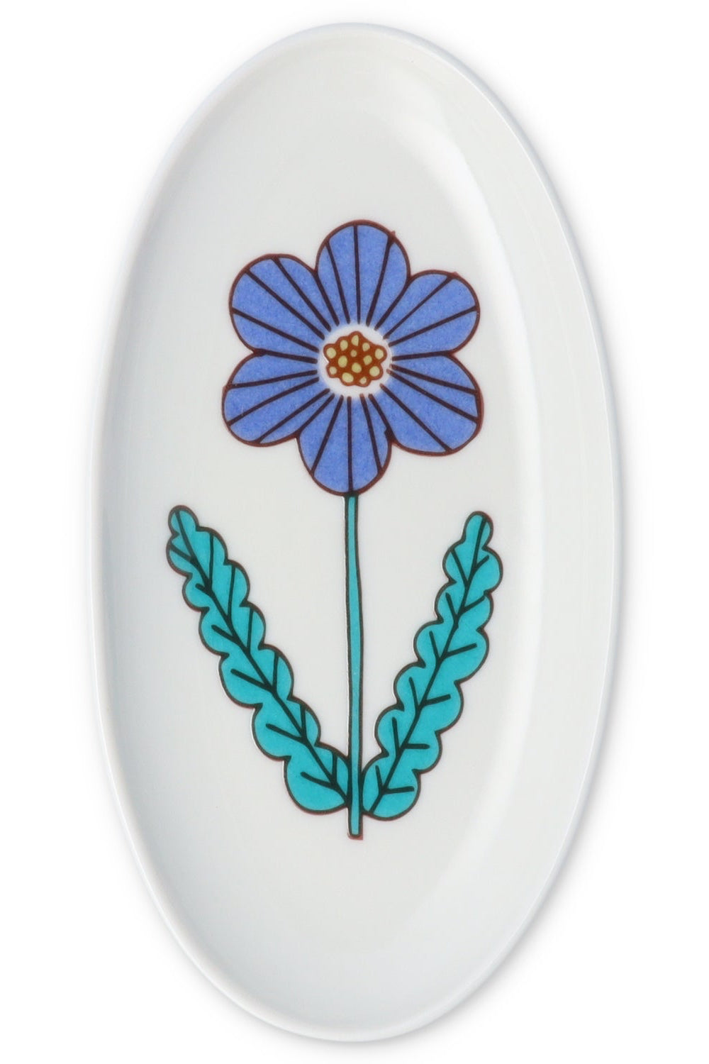 Blue Flower Harekutani plate shown from above ©"Japacolle" Japan Collections