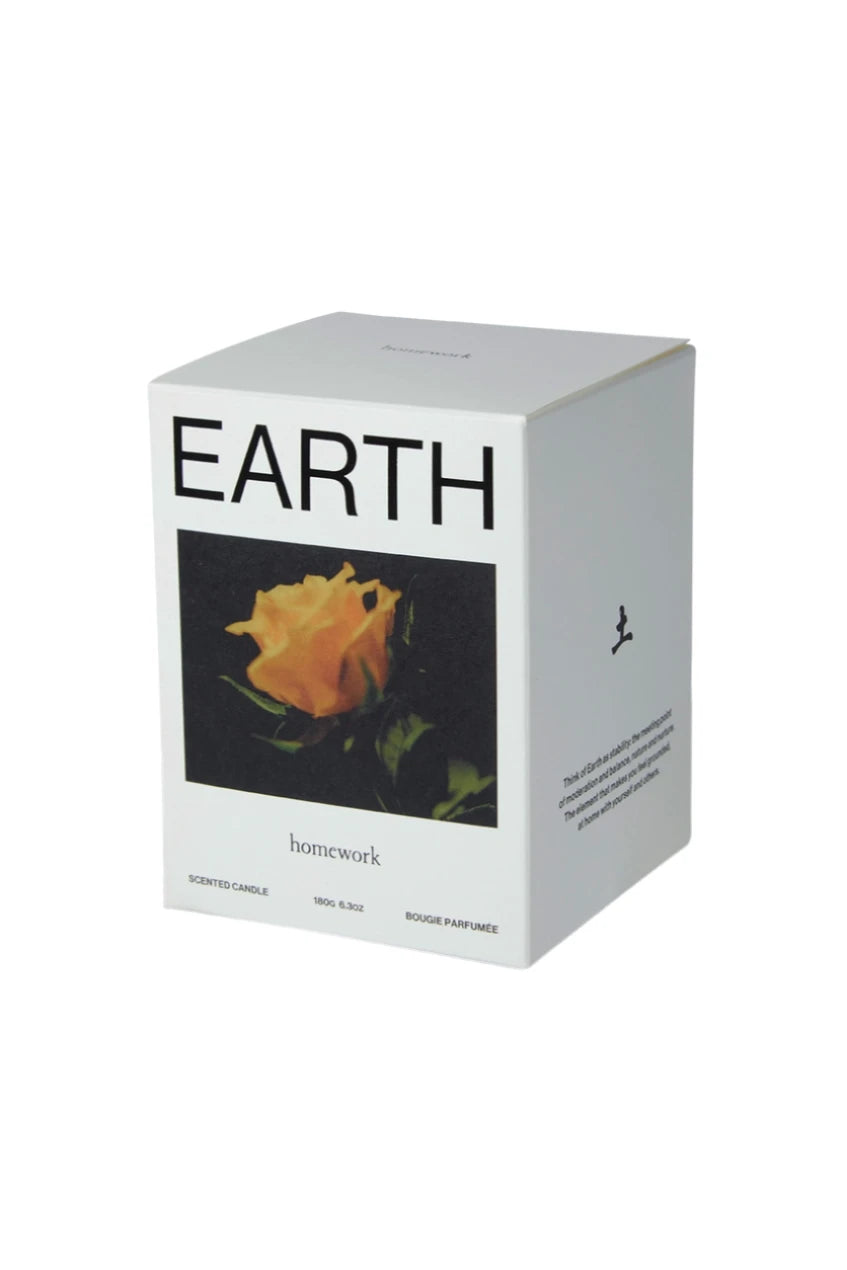 Earth candle showing its packaging by Homework