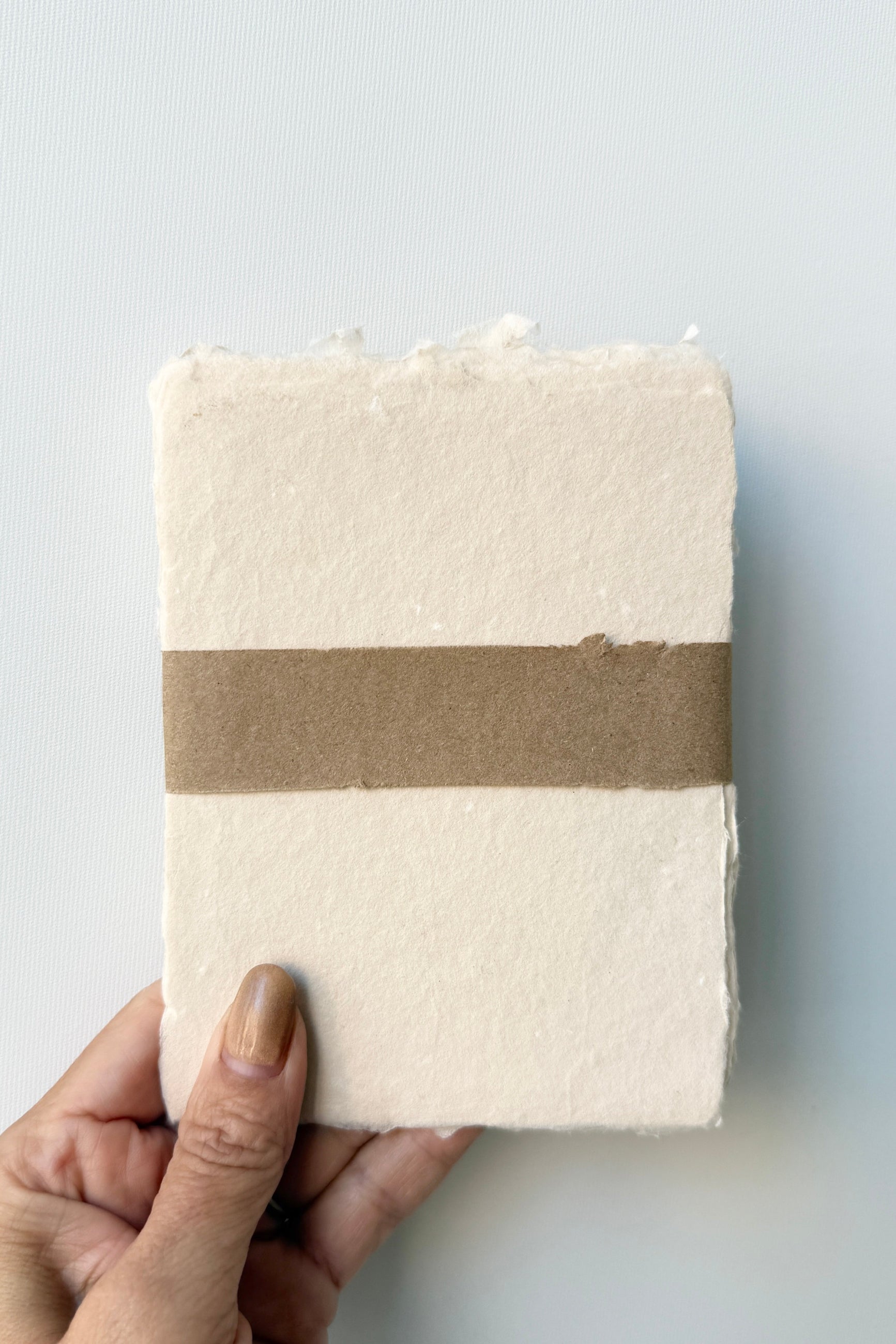 Handmade Buff Paper Sheet Set in A2 by Sustainable Paper + Craft on a white surface ©Sprout Home