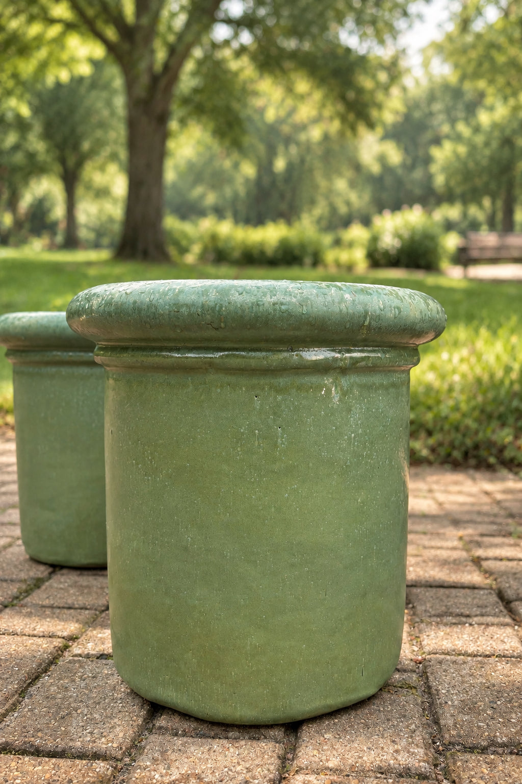 Chubby Rimmed Sage Planters ©Sprout Home