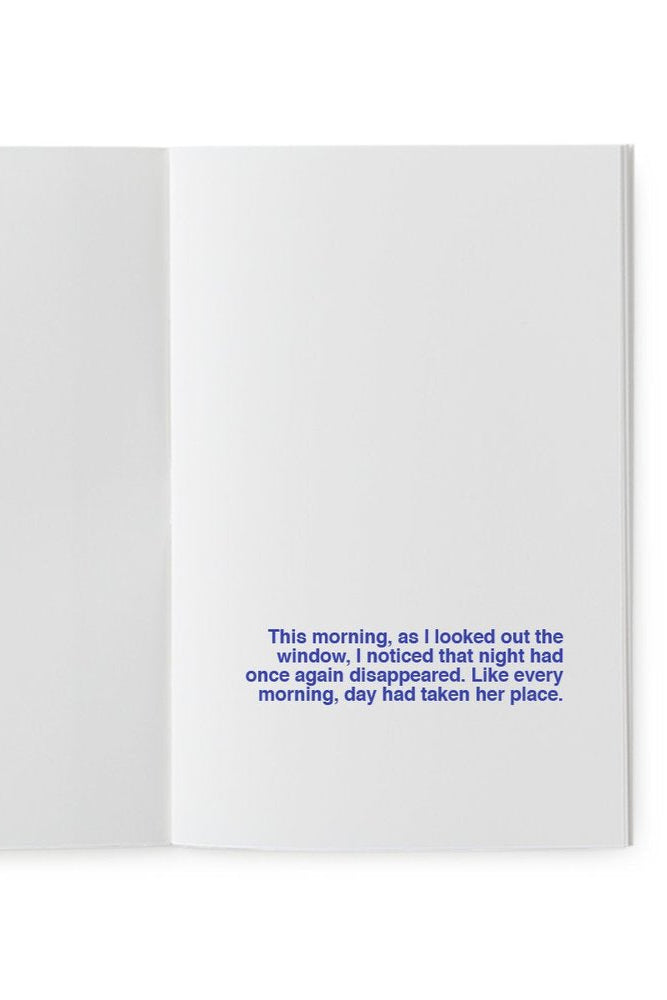 What Happens to he Night During the Day? A book to illustrate by Sweet Bella open to an unillustrated page