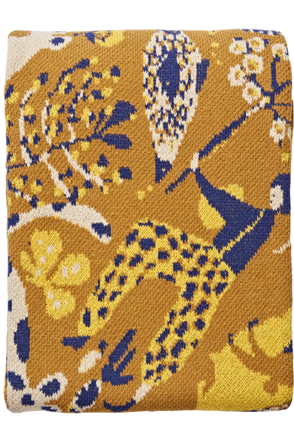 Swells Ochre by Hillary Sproatt showing a detail section as the blanket is folded.