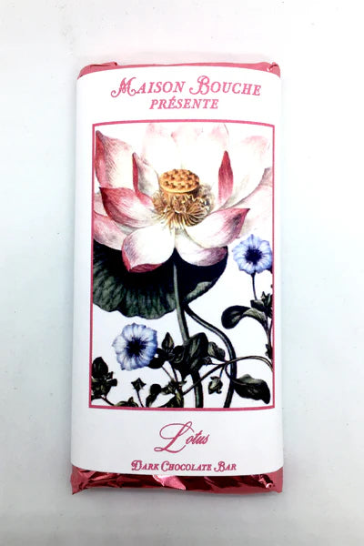 Maison Bouché chocolate bar packaging with floral design on a white background ©Maison Bouche