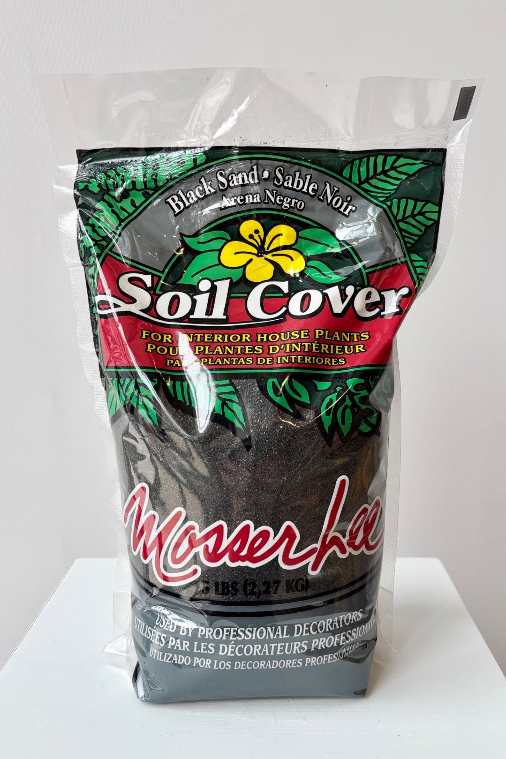 Front of 5lb bag of Mosser Lee black sand against a white background ©Sprout Home