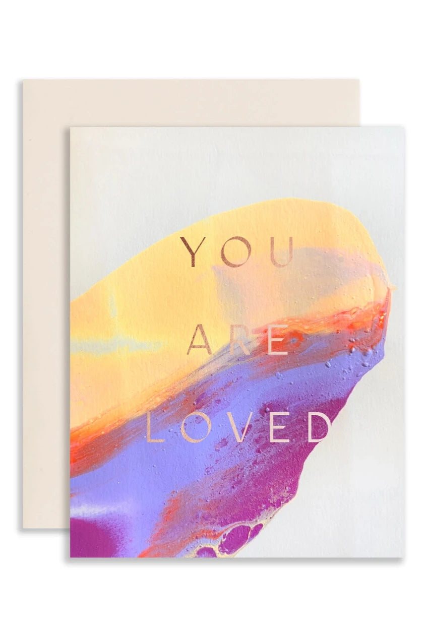 You are Loved Card by Moglea showing the front hand painted colors