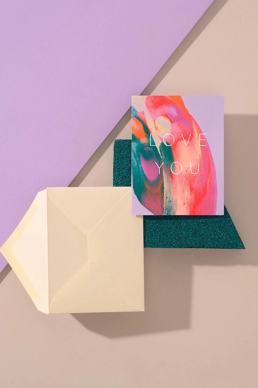 The Orchid Love card with graphic inspiration behind it by Moglea