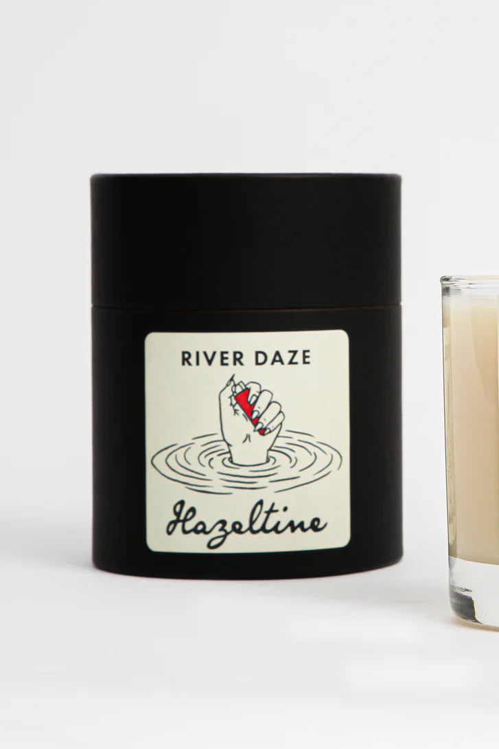 Black canister labeled 'River Daze Hazeltine' on a white background ©Hazeltine
