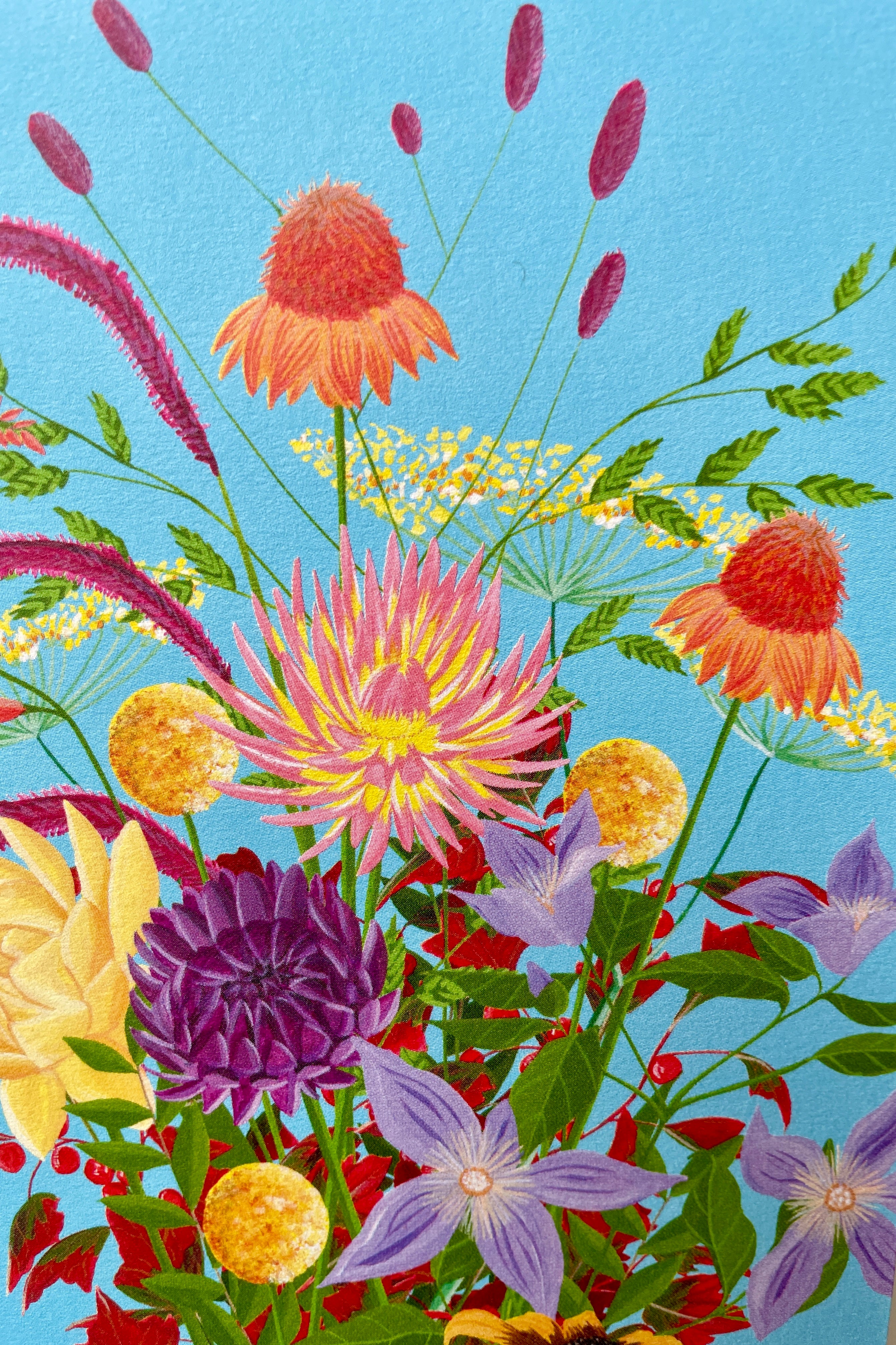 Detail of the flowers on the Rebel Rebel greeting card by Stengun at Sprout Home.