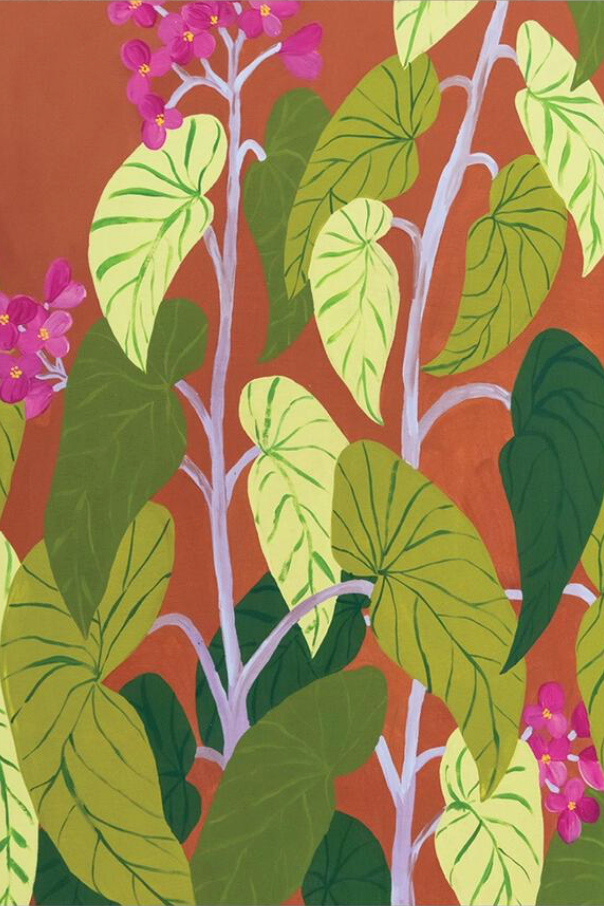 Detail of the AHD card A Begonia Belongs by the Front Door Card.