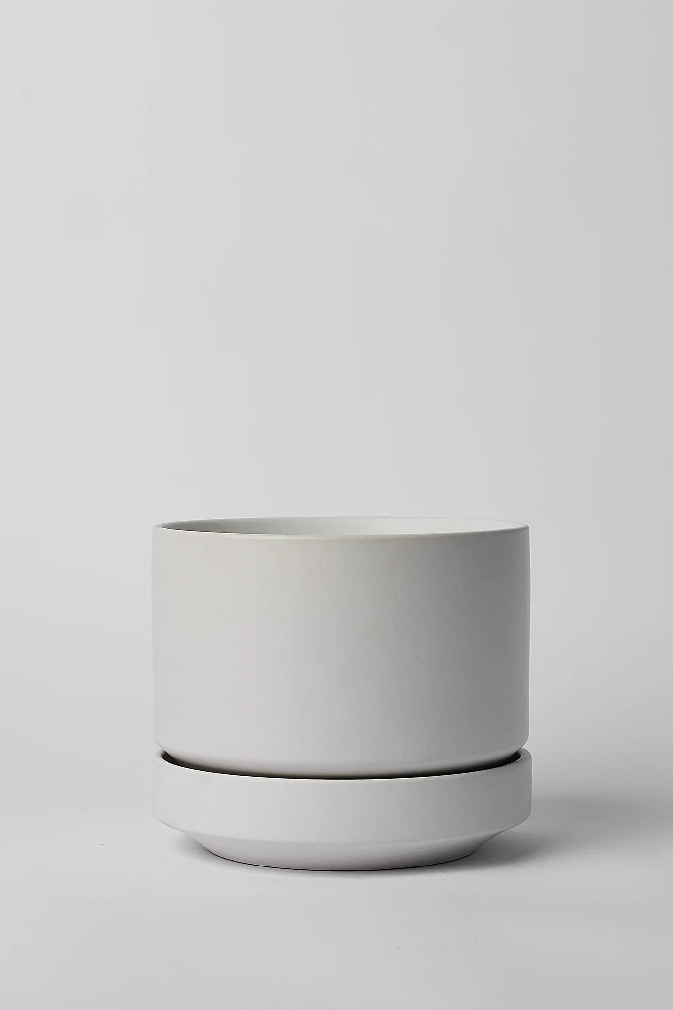 6 inch white ceramic flower pots White Round Two Planter - 6-inch