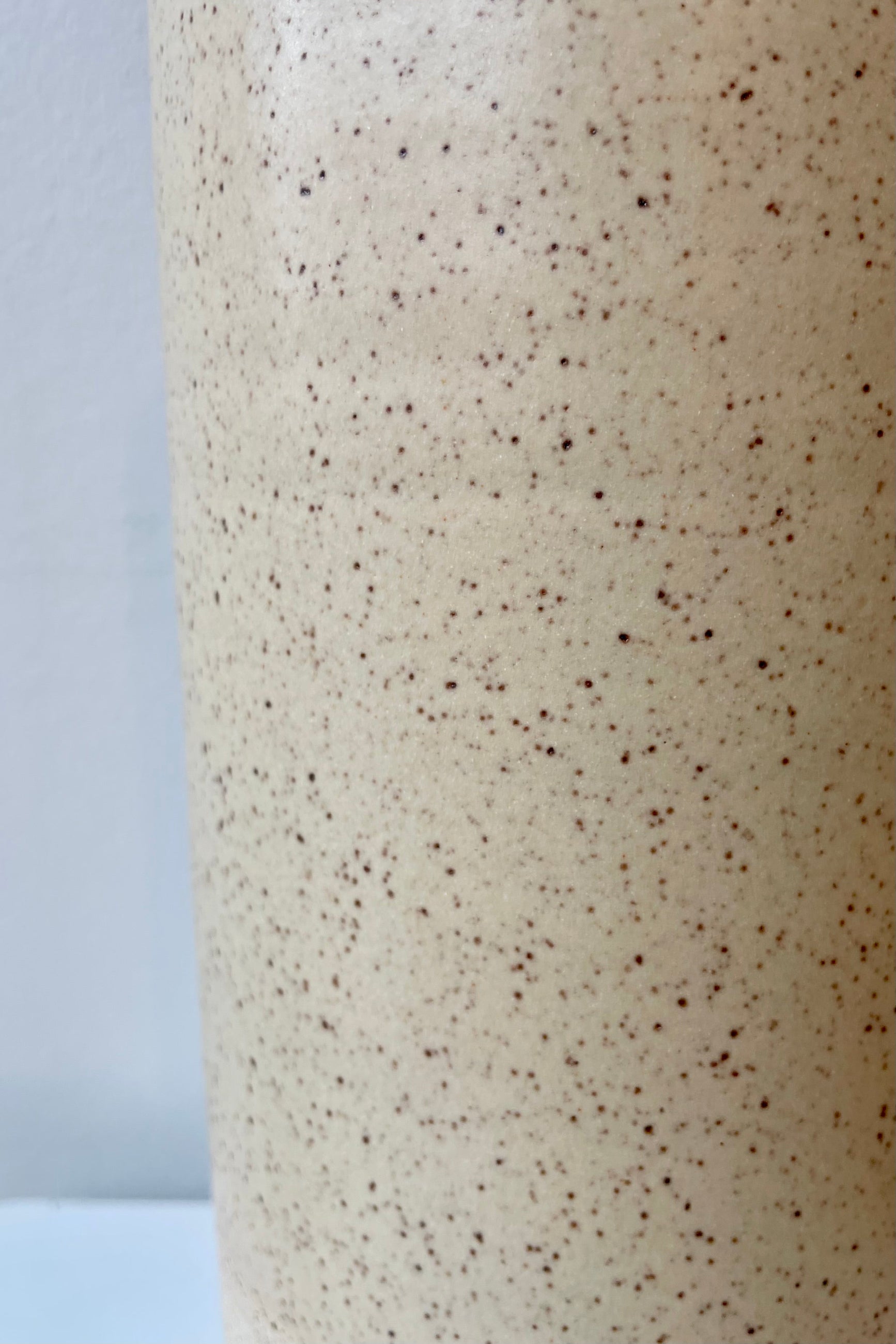 A detail of the glaze on the Jacqueline vase butter speckle. ©Sprout Home
