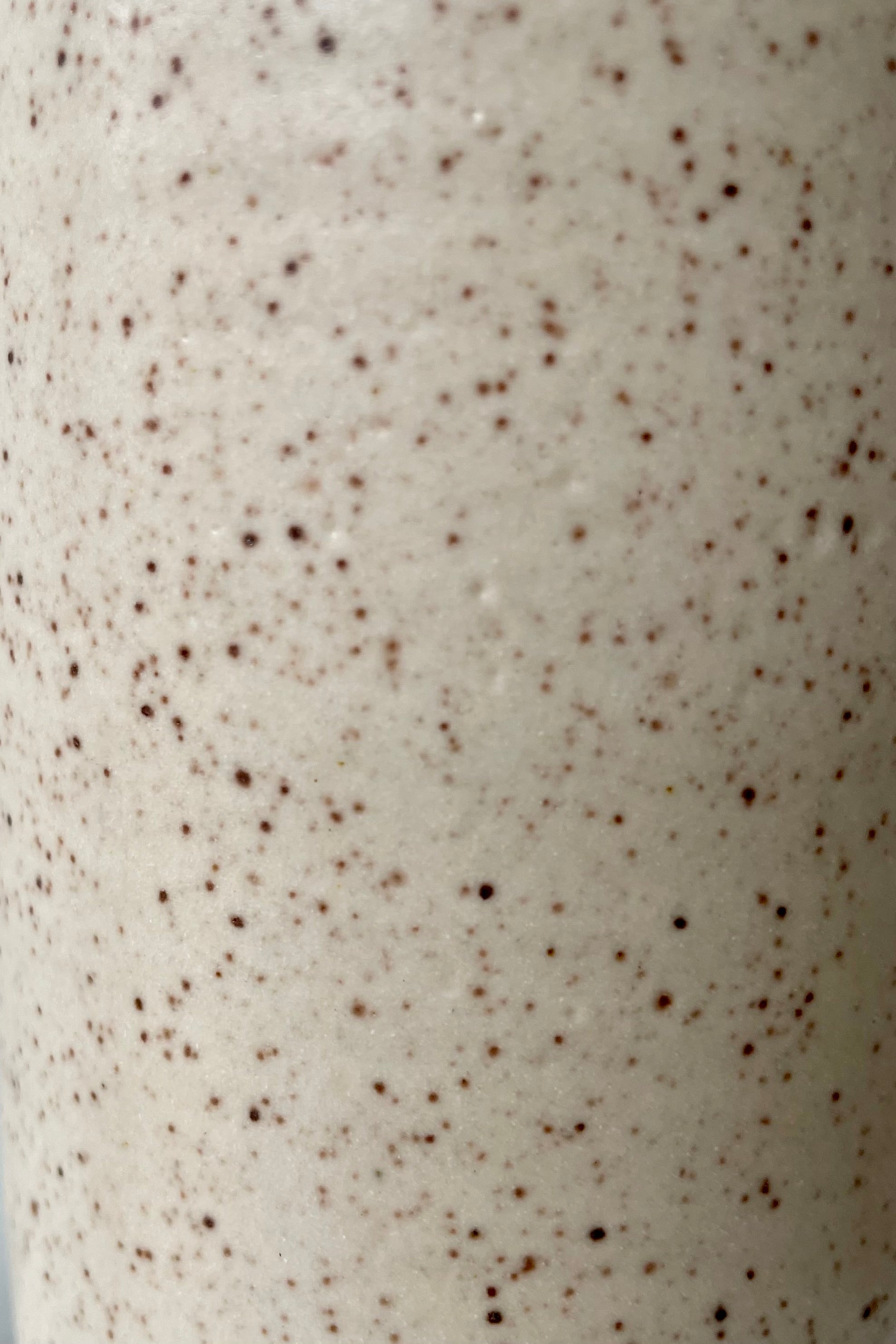 Detail of the speckled cream glaze of the Jacqueline vase in Speckled Cream.