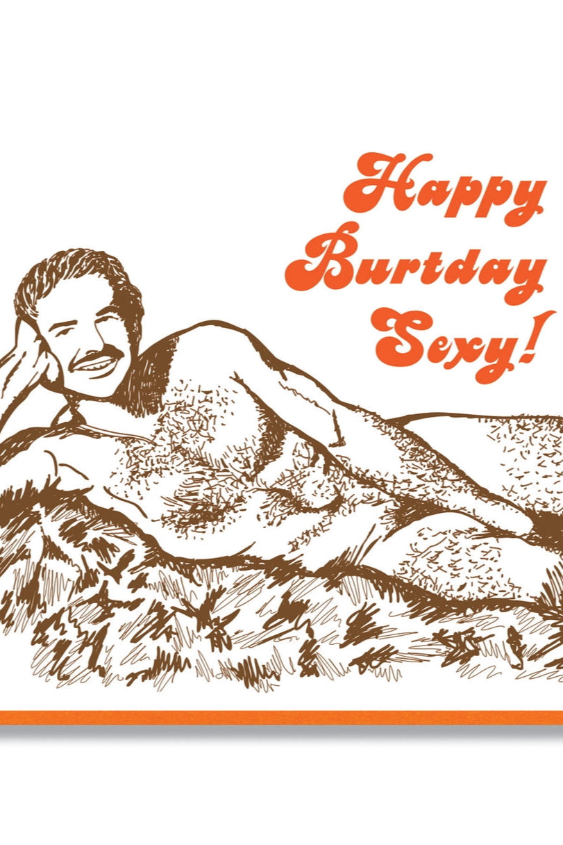 Rip Burt Reynolds illustrated Birthday Card ©Smitten Kitten