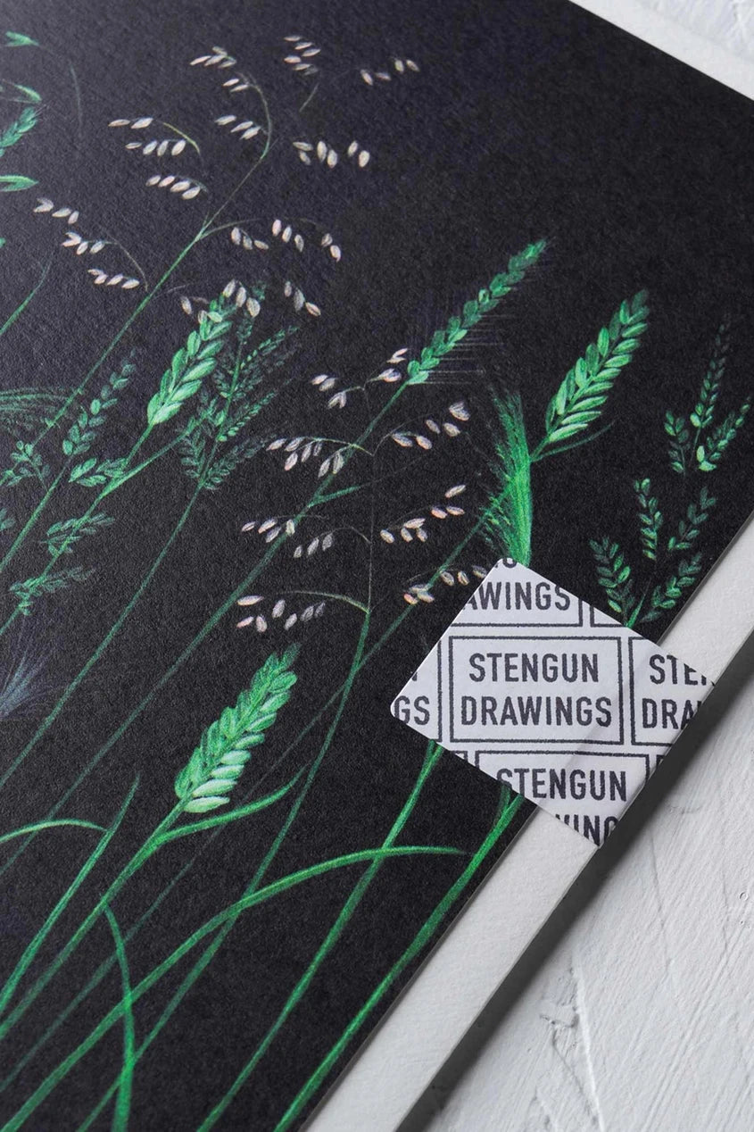 Chelsea Grasses card by Stengun Drawings detail of the corner with the closure