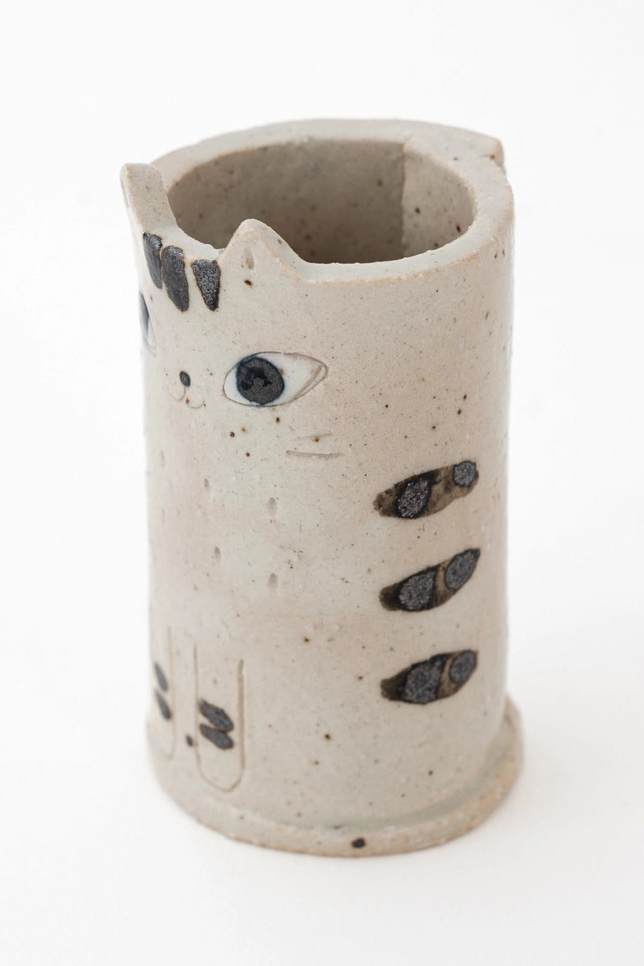 Handmade Ceramic White Cat Mini Vase ©Great Zakka