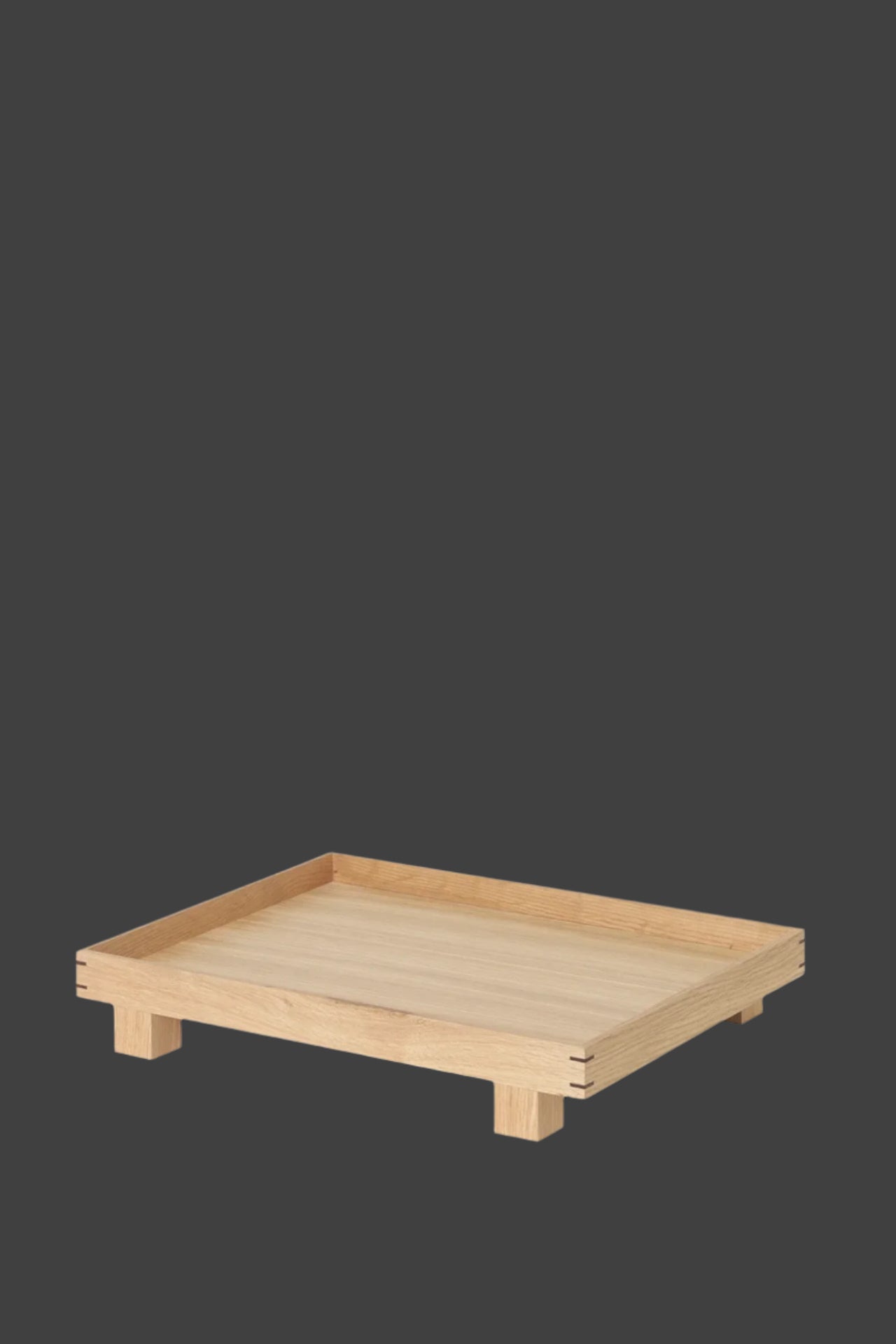 Bon Wooden Tray Oak Small shown with nothing on it ©Ferm Living