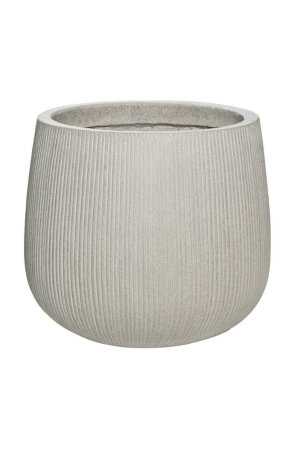 Pax Pot Vertical Ridged Light Grey by Pottery Pots