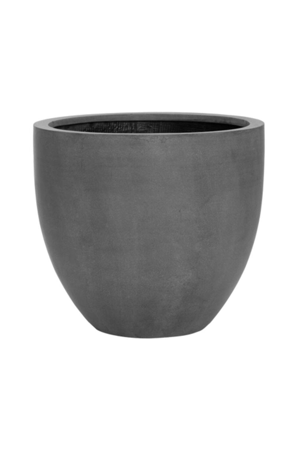 Pottery Pots Jesslyn gray pot against a white background.