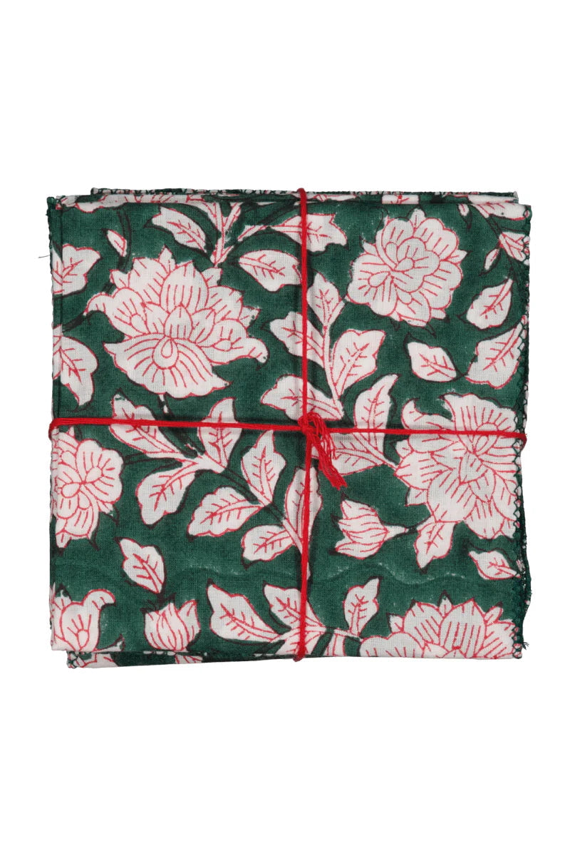Cotton Napkins Iris Sapin shown folded ©Suzette a Table