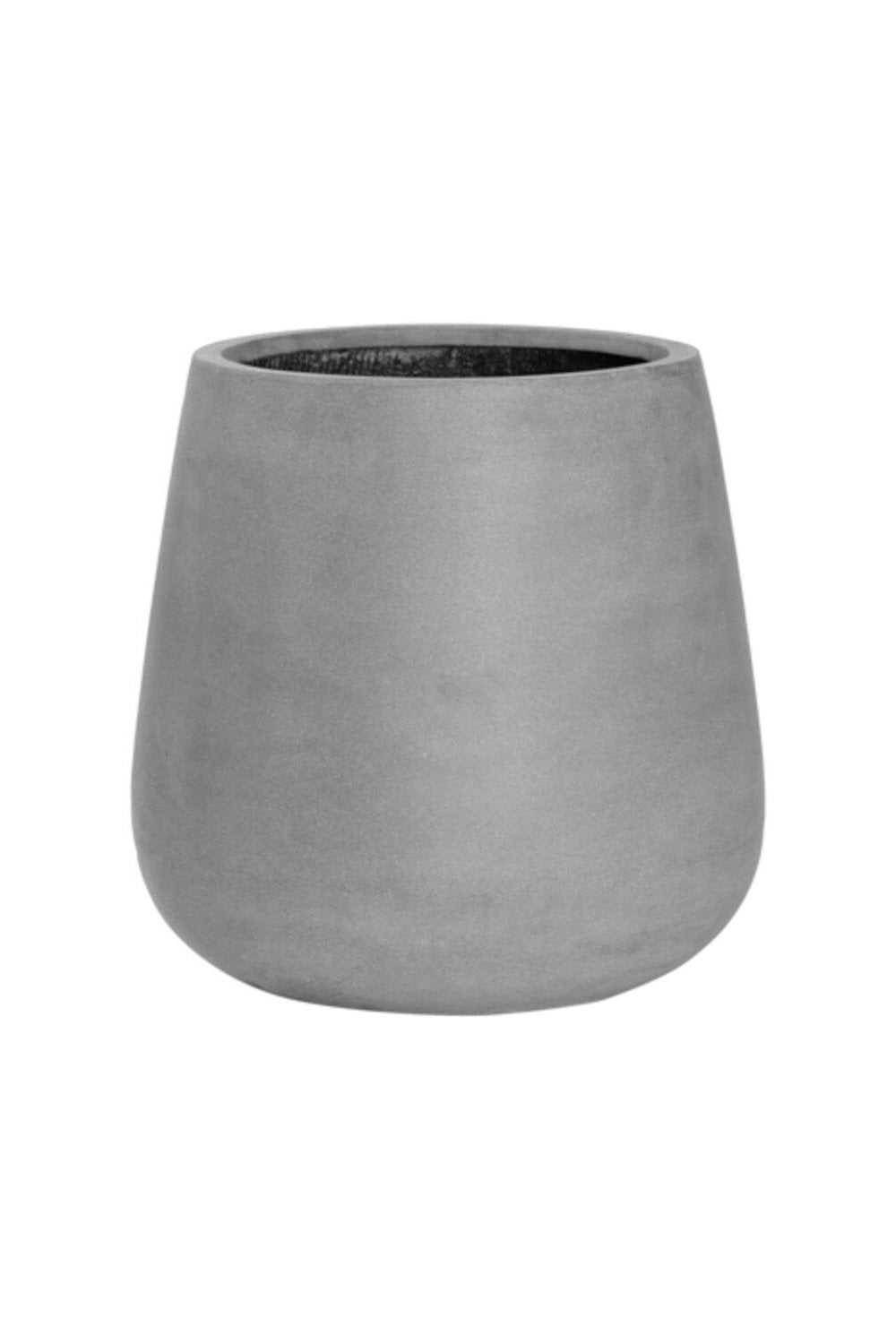 Pax Pot Fiberstone Grey by Pottery Pots against a white background.
