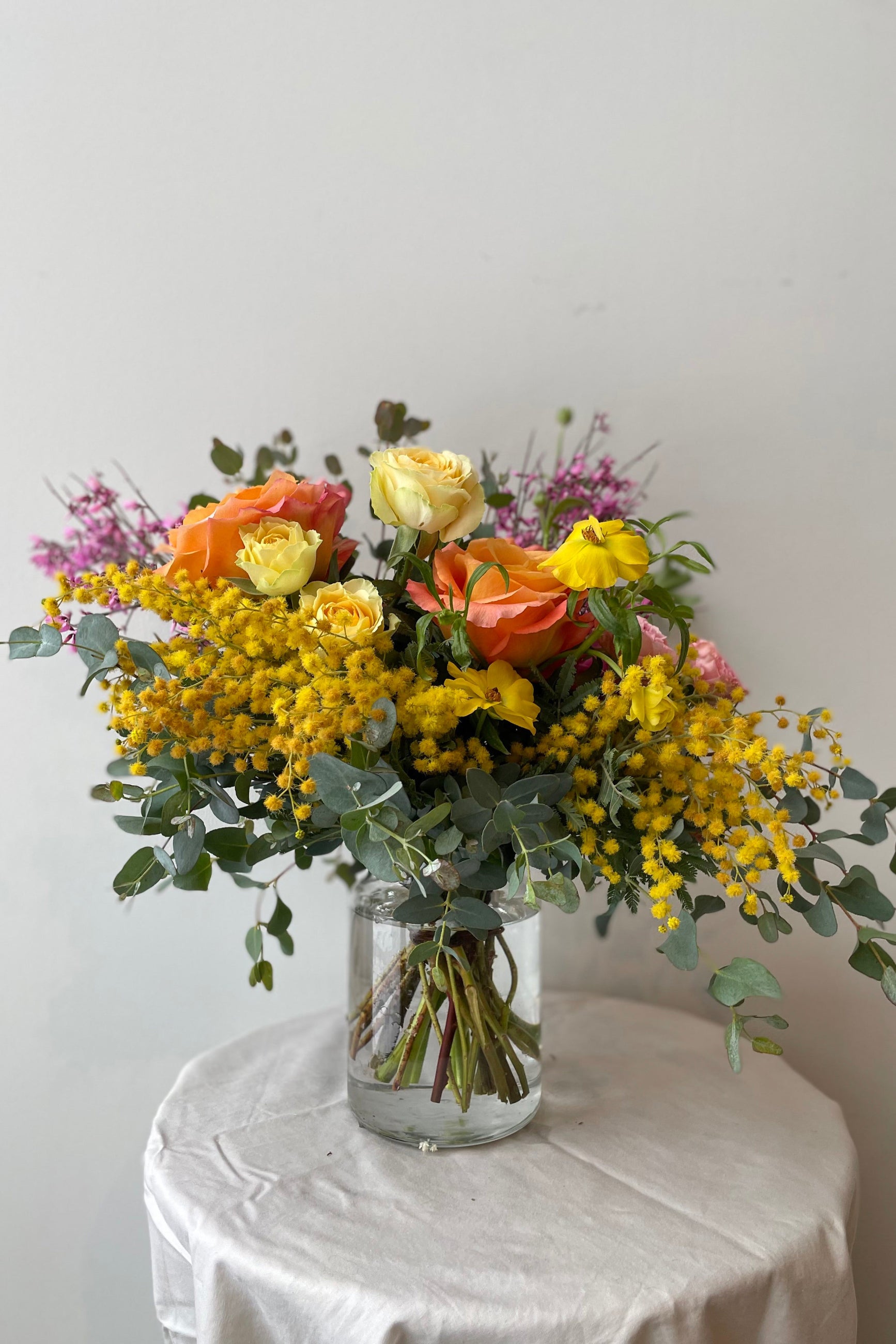 a custom Sprout Home Floral arrangement featuring yellow as a base color ©Sprout Home #size_$75