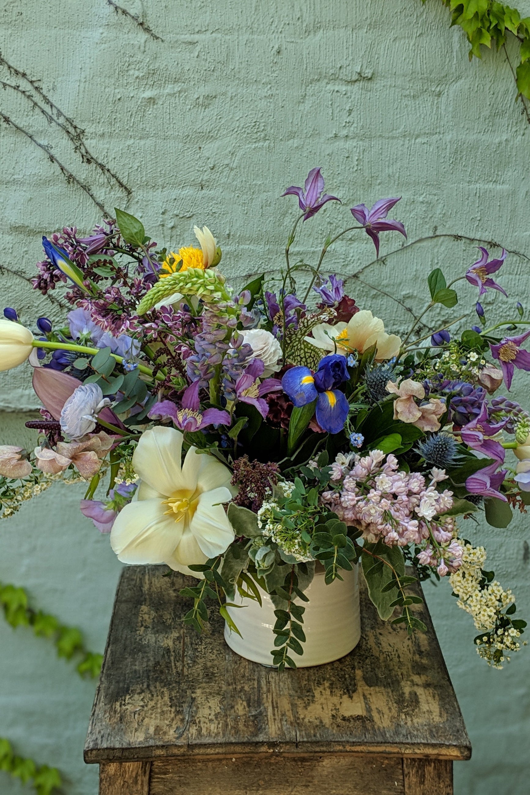 An example of Floral Arrangement Storm option fwith clematis from Sprout Home in Chicago ©Sprout Home #size_$160