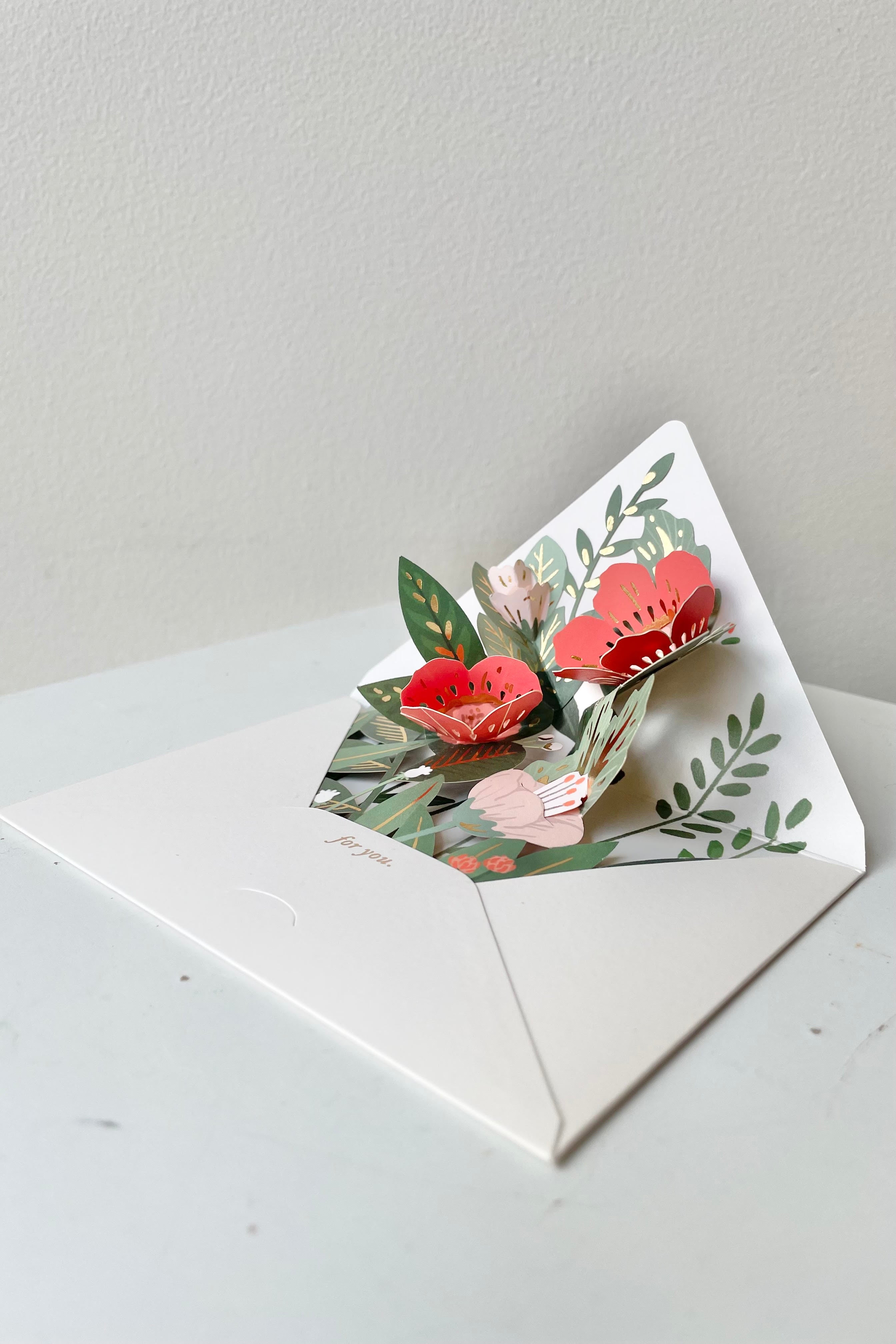 Carte pop-up Enveloppe florale