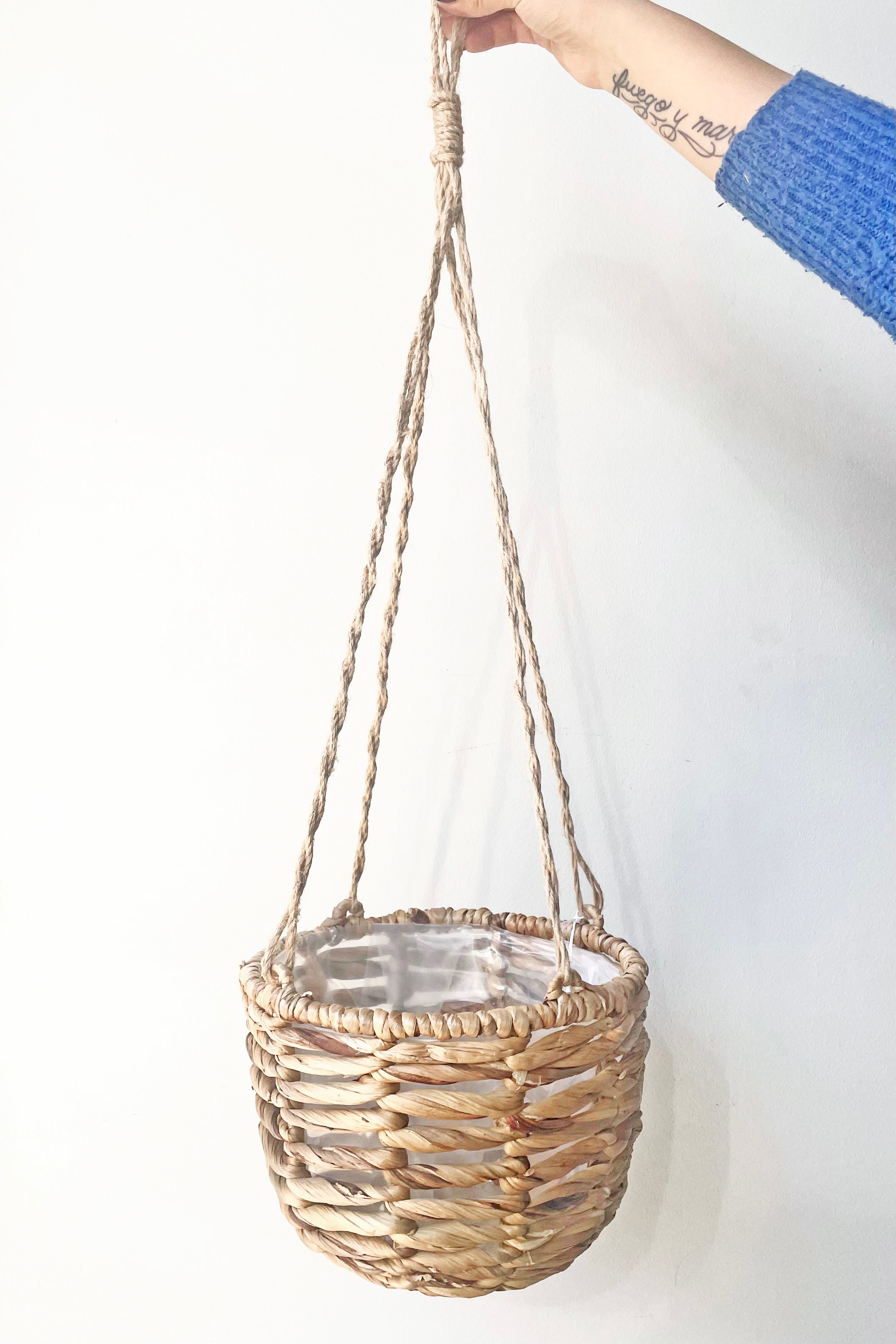 Water hyacinth hanging shops basket