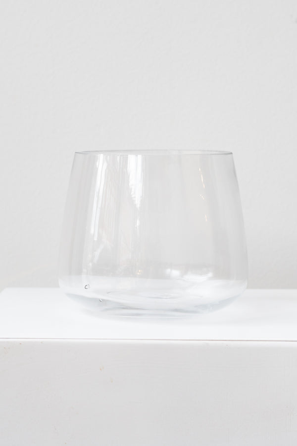 Reverse Taper Round Bottom Vase clear glass 4.5h x 5.5w