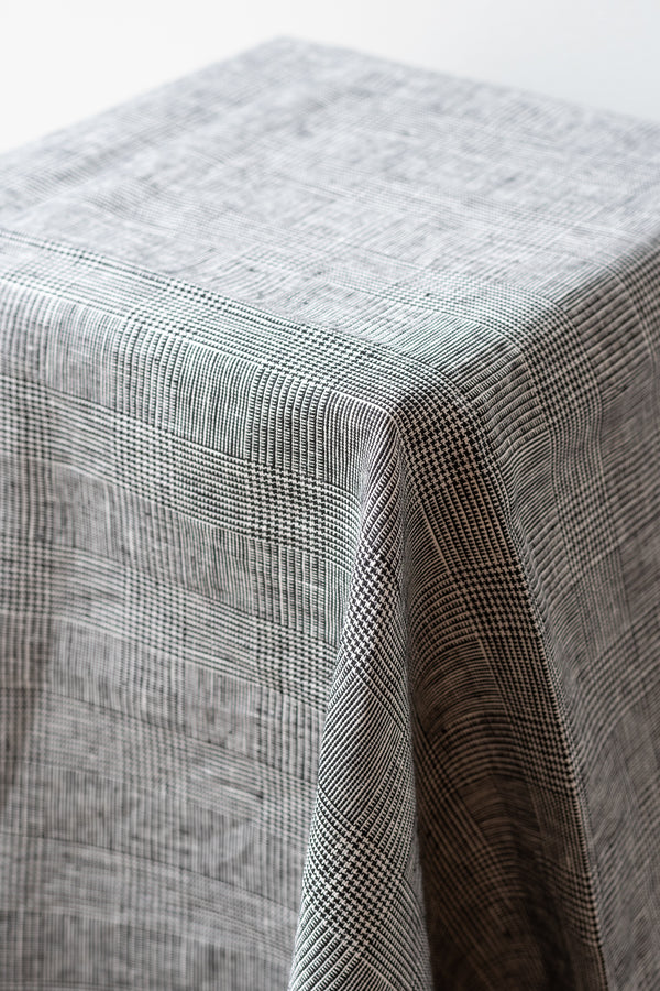 Tablecloth linen glenn check grey large