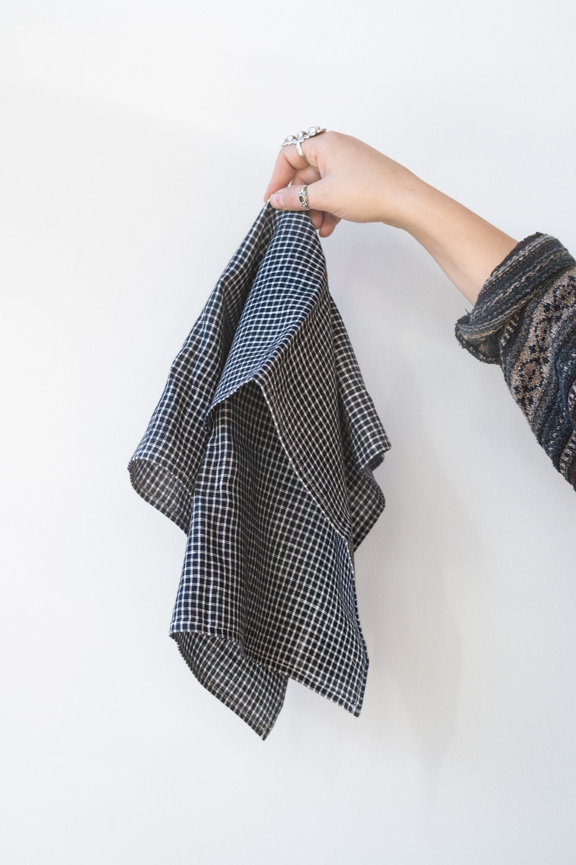 Fog Linen Linen Kitchen Towel - Plaid