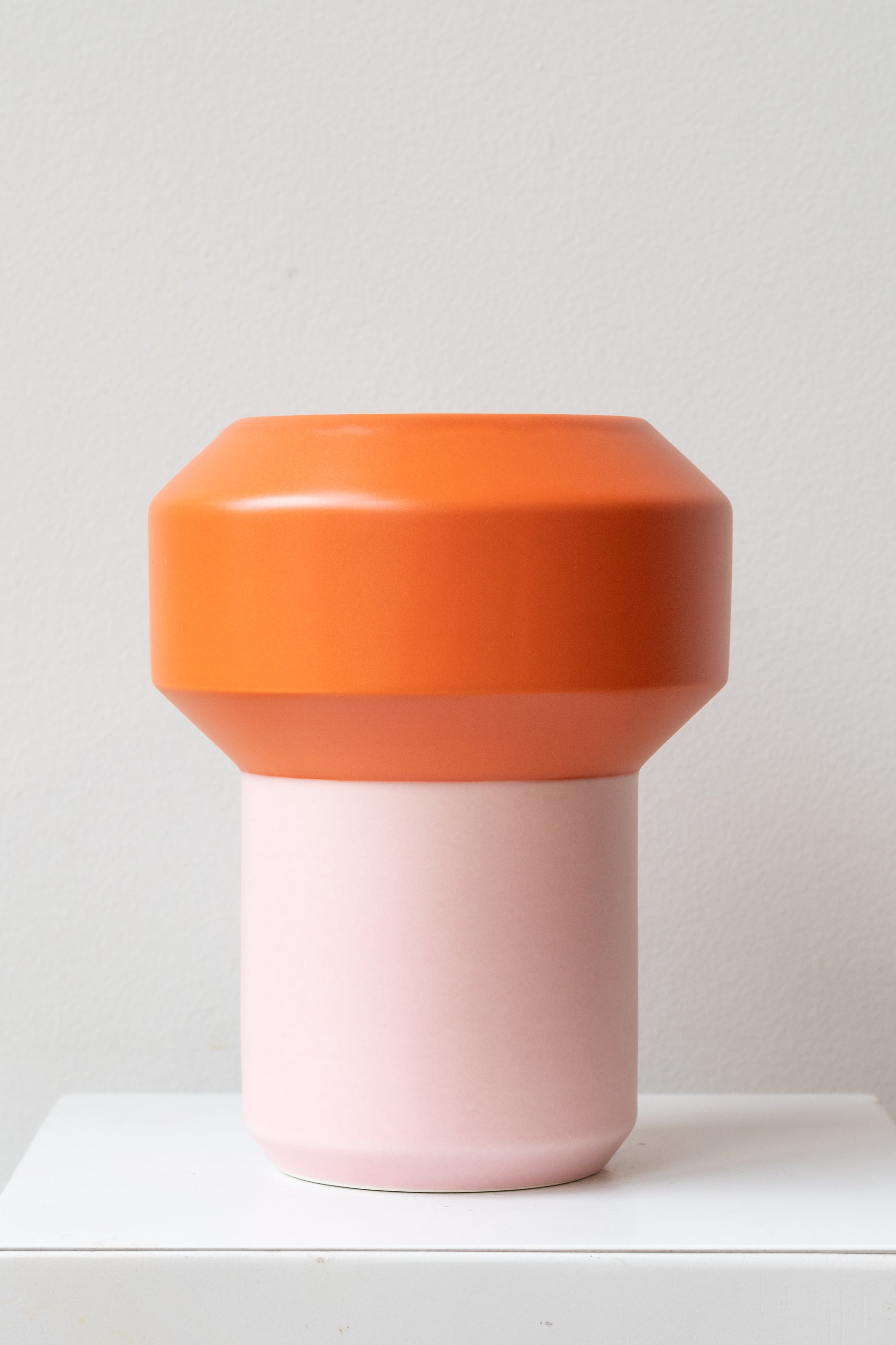 Fumario Ceramic Vase, 20cm - Orange & Pink