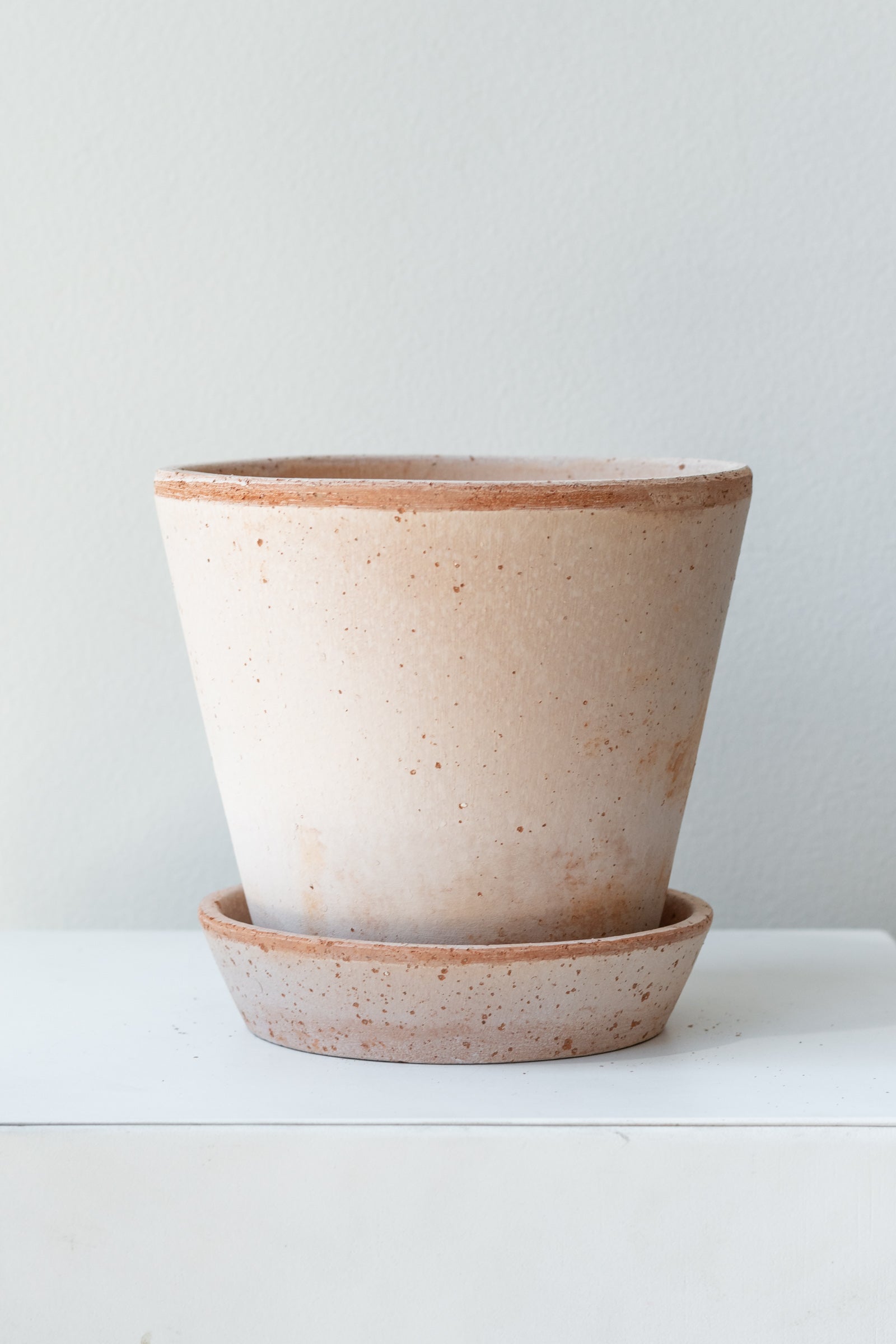 Rosa 5.5 inch Julie Pot by Bergs Potter on a white surface in a white room